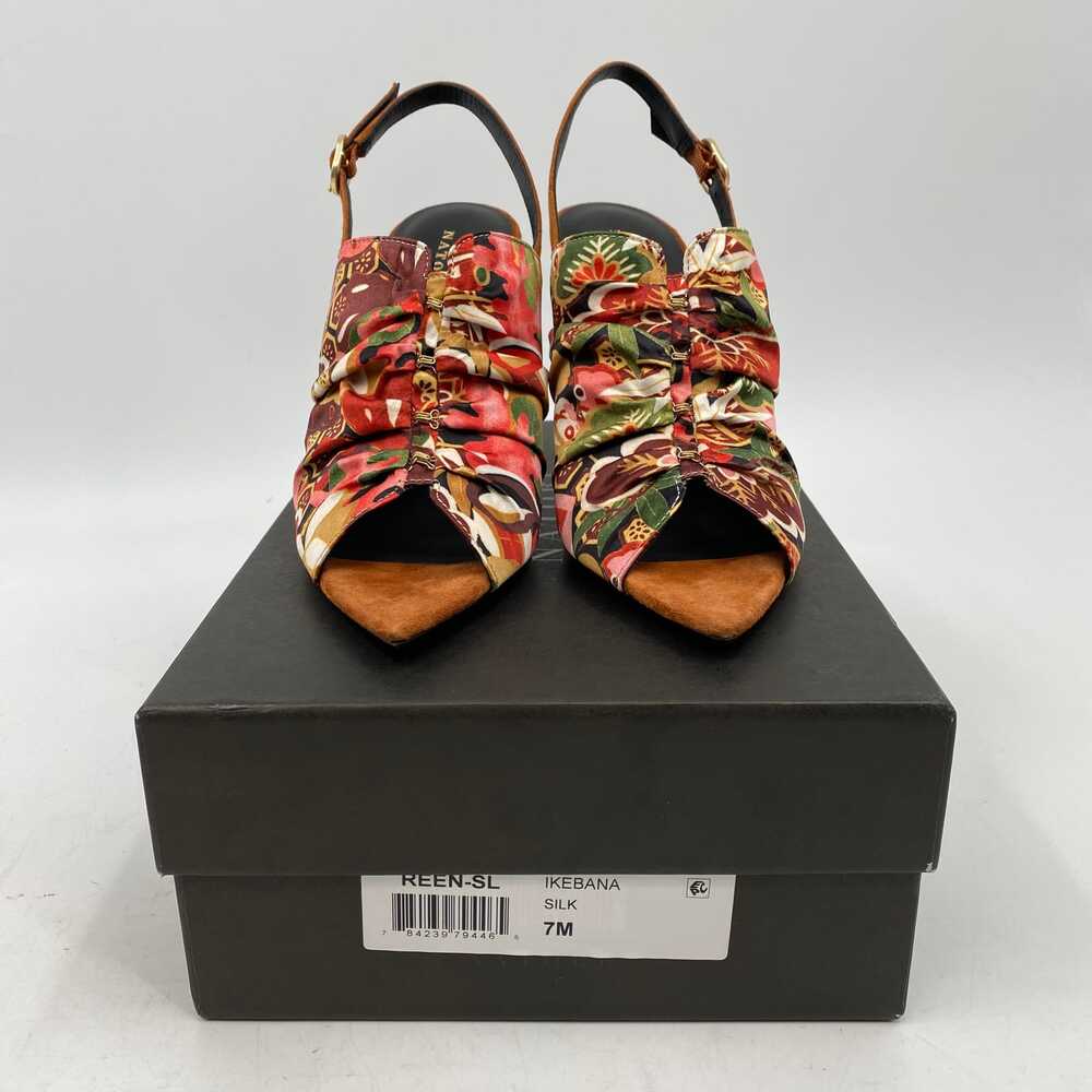 Natori Brown Red Slingback Peep Toe Heels | Women’s Size 7 - Picture 5 of 9